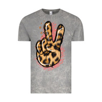 Cloud Rock Pink Glitter Leopard Peace Sign Vintage Tee - Jasminsmagicworld
