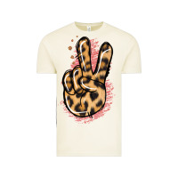 Vintage Arctic Pink Glitter Leopard Peace Sign Vintage Tee - Jasminsmagicworld