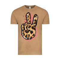 Vintage Camel Pink Glitter Leopard Peace Sign Vintage Tee - Jasminsmagicworld