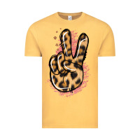 Vintage Mustard Pink Glitter Leopard Peace Sign Vintage Tee - Jasminsmagicworld