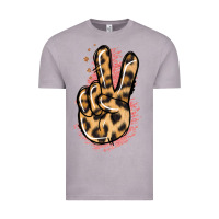Vintage Zinc Pink Glitter Leopard Peace Sign Vintage Tee - Jasminsmagicworld