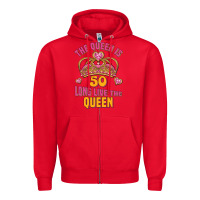 Red the queen is 50 long live the queen Zipper Hoodie - Jasminsmagicworld