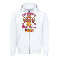 White the queen is 50 long live the queen Zipper Hoodie - Jasminsmagicworld
