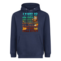 Navy I want to Fall stuff Heavyweight Hoodie - NancyCooperArtShop