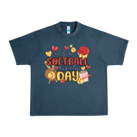 Midnight Navy it's a softball kinda day Urban Heavy Tee - MaliasSmallBusiness
