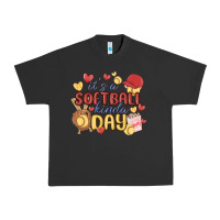 Pigment Black it's a softball kinda day Urban Heavy Tee - MaliasSmallBusiness