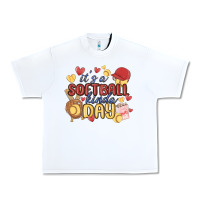 White it's a softball kinda day Urban Heavy Tee - MaliasSmallBusiness