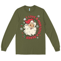 Army Green i love a man with a beard Long Sleeve Tee - MaliasSmallBusiness