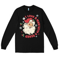 Black i love a man with a beard Long Sleeve Tee - MaliasSmallBusiness