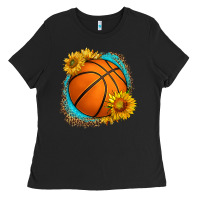 Black western basketball with sunflower Ladies Tee - HRA Design Shop