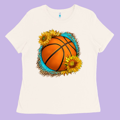 Western Basketball With Sunflower Ladies Tee Designed By Hra Design Shop