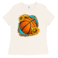 Bone western basketball with sunflower Ladies Tee - HRA Design Shop