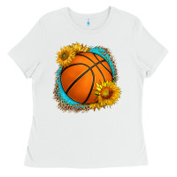 White western basketball with sunflower Ladies Tee - HRA Design Shop