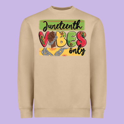 Juneteenth Vibes Only Heavyweight Sweatshirt Designed By Maliassmallbusiness