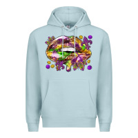 Blue Mist Mardi Gras lips Premium Hoodie - HowdyJamesFarm