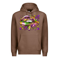 Chestnut Mardi Gras lips Premium Hoodie - HowdyJamesFarm