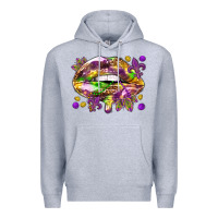 Heather Grey Mardi Gras lips Premium Hoodie - HowdyJamesFarm