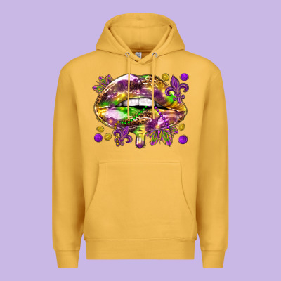 Mardi Gras Lips Premium Hoodie Designed By Howdyjamesfarm