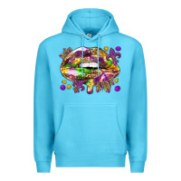 Ocean Blue Mardi Gras lips Premium Hoodie - HowdyJamesFarm