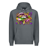 Rock Mardi Gras lips Premium Hoodie - HowdyJamesFarm