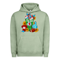 Pigment Oil Green Football Frappe Urban Hoodie - FaDigitalArtStudio