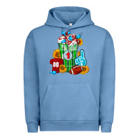 Pigment Pebble Blue Football Frappe Urban Hoodie - FaDigitalArtStudio
