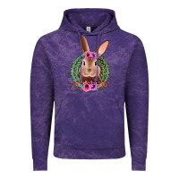 Cloud Purple western leopard and flowers easter bunny Vintage Hoodie - Jasminsmagicworld