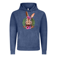 Vintage Denim western leopard and flowers easter bunny Vintage Hoodie - Jasminsmagicworld