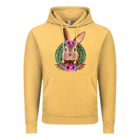 Vintage Mustard western leopard and flowers easter bunny Vintage Hoodie - Jasminsmagicworld