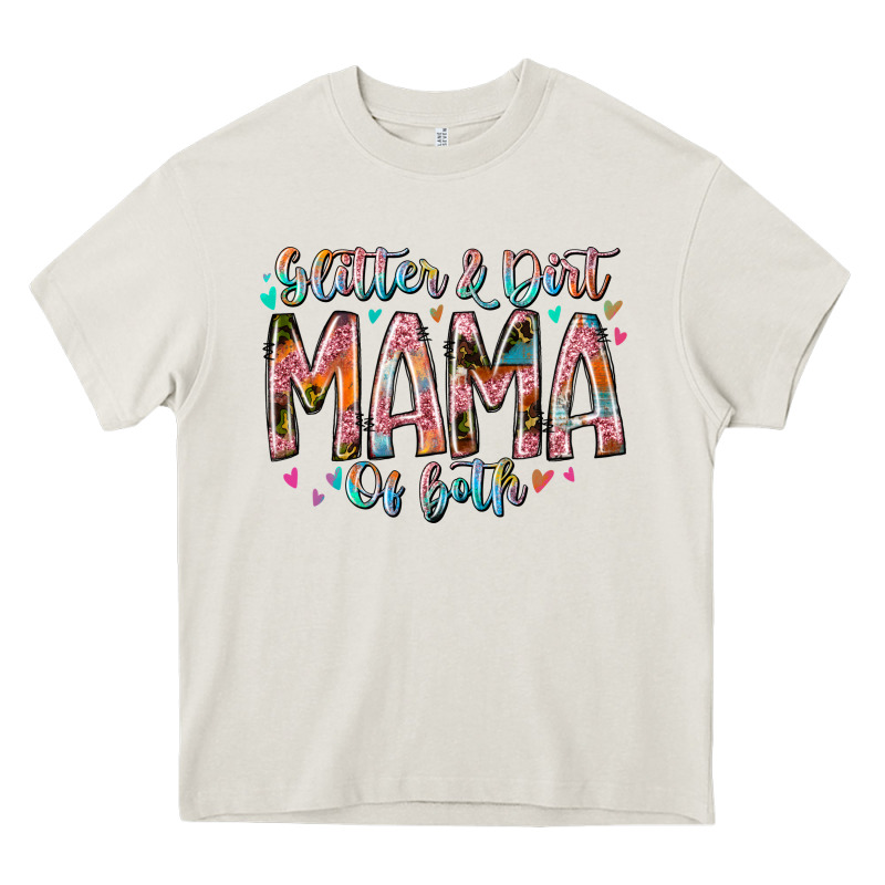 Glitter And Dirt Mama Of Both Heavy Core Tee by RacoonDesign | Teevron