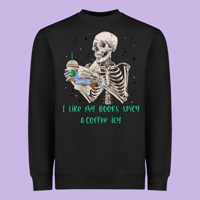 I Like My Books Spicy And Coffee Icy Heavyweight Sweatshirt Designed By Maliassmallbusiness
