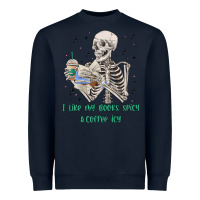 Navy i like my books spicy and coffee icy Heavyweight Sweatshirt - MaliasSmallBusiness