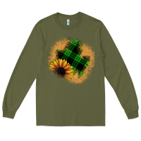 Army Green sunflower christmas patch Long Sleeve Tee - JahusDesignShop