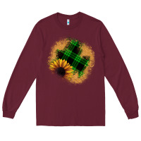 Burgundy sunflower christmas patch Long Sleeve Tee - JahusDesignShop