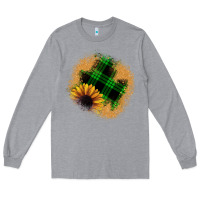 Heather Grey sunflower christmas patch Long Sleeve Tee - JahusDesignShop