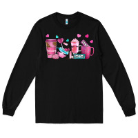 Black lash hustler with eyelashes coffee cups Long Sleeve Tee - NancyCooperArtShop