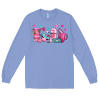 Colony Blue lash hustler with eyelashes coffee cups Long Sleeve Tee - NancyCooperArtShop