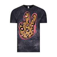 Cloud Black Gold Glitter Pink Leopard Peace Sign Vintage Tee - Jasminsmagicworld