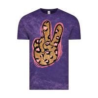 Cloud Purple Gold Glitter Pink Leopard Peace Sign Vintage Tee - Jasminsmagicworld