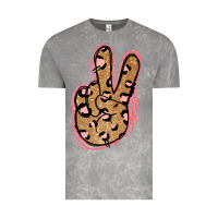 Cloud Rock Gold Glitter Pink Leopard Peace Sign Vintage Tee - Jasminsmagicworld