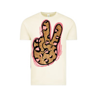 Vintage Arctic Gold Glitter Pink Leopard Peace Sign Vintage Tee - Jasminsmagicworld