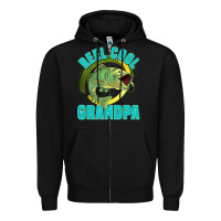 Black reel cool grandpa Zipper Hoodie - Jasminsmagicworld