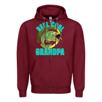 Burgundy reel cool grandpa Zipper Hoodie - Jasminsmagicworld