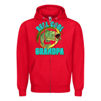 Red reel cool grandpa Zipper Hoodie - Jasminsmagicworld
