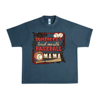 Midnight Navy somebody's loud mouth baseball mama Urban Heavy Tee - MaliasSmallBusiness