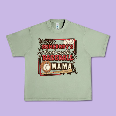 Somebody's Loud Mouth Baseball Mama Urban Heavy Tee Designed By Maliassmallbusiness