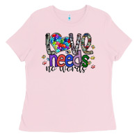 Bubblegum Pink love need no words Ladies Tee - SublimationCraftShop