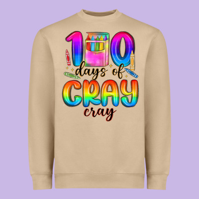 100 Days Of Cray Cray Heavyweight Sweatshirt Designed By Maliassmallbusiness