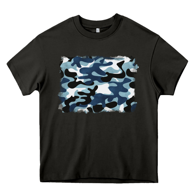 Blue Camouflage Background Heavy Core Tee by BarkalooDesign | Teevron