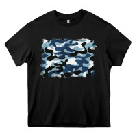 Black blue camouflage background Heavy Core Tee - BarkalooDesign